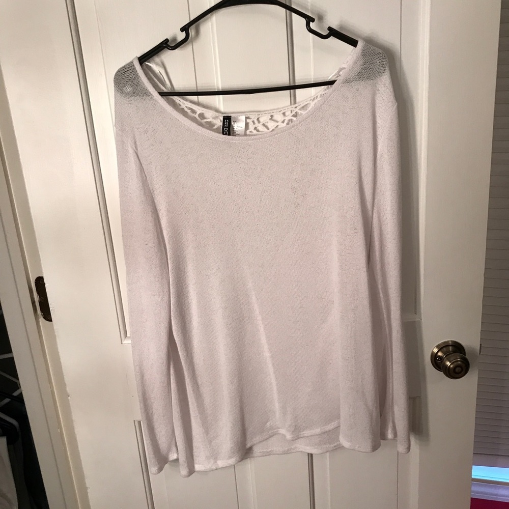 H&M white knit long sleeve